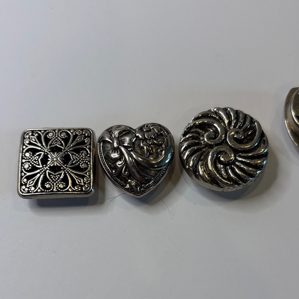 Vintage Silver Decorative Metal Button Covers
